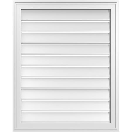 Ekena Millwork Vertical Surface Mount PVC Gable Vent: Functional, w/ 2"W x 1-1/2"P Brickmould Frame, 26"W x 32"H GVPVE26X3202SF